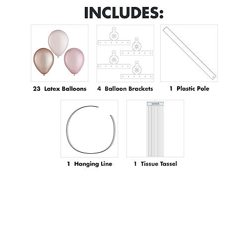 Air-Filled Rose Gold Latex Balloon Chandelier Kit, 15in x 21in Image #2