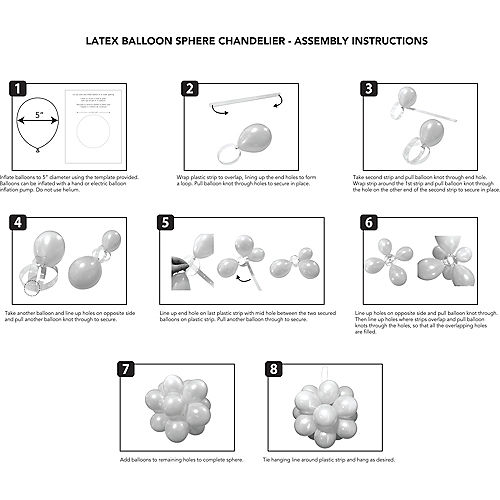 Nav Item for Air-Filled Platinum Latex Balloon Chandelier Sphere Kit, 16in x 13.5in Image #3
