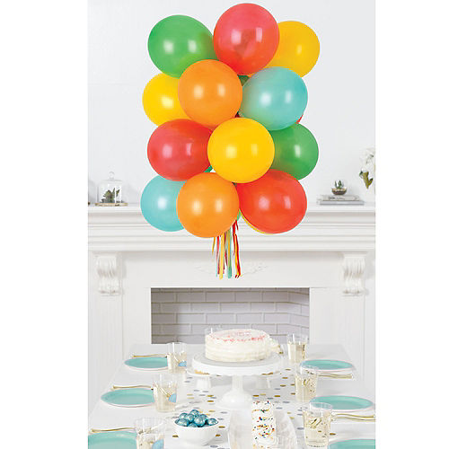 Air-Filled Modern Rainbow Latex Balloon Chandelier Kit, 15in x 21in Image #1