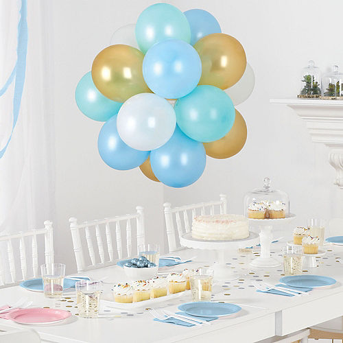Air-Filled Cool Pastel Latex Balloon Chandelier Sphere Kit, 16in x 13.5in Image #1