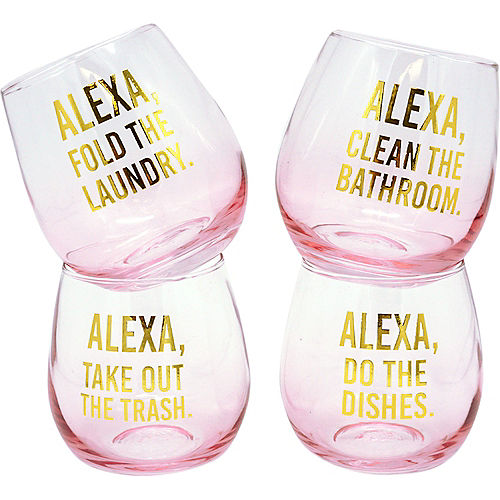 Nav Item for Alexa, Do My Chores Stemless Wine Glasses, 16oz, 4ct Image #1
