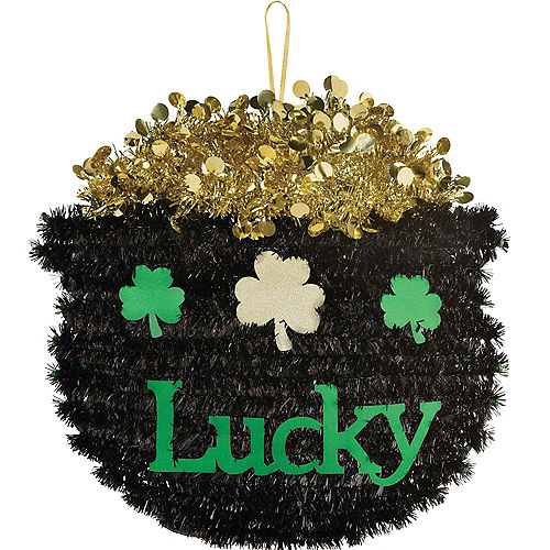 Nav Item for Glitter Tinsel Lucky Pot of Gold, 11.2in x 10.4in Image #1