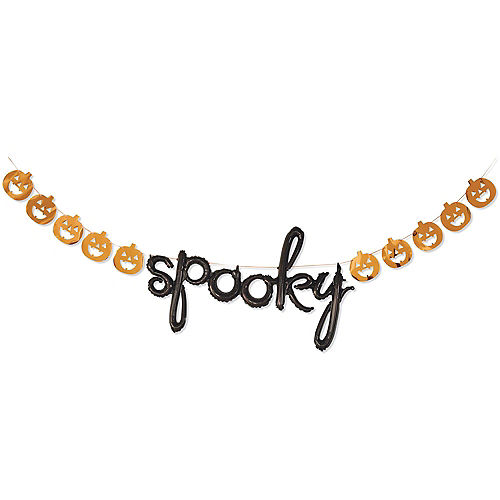 DIY Black & Orange Spooky Halloween Balloon Backdrop Kit, 3pc Image #3