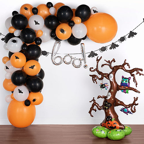 Nav Item for DIY Black & Orange Boo Halloween Balloon Backdrop Kit, 3pc Image #1