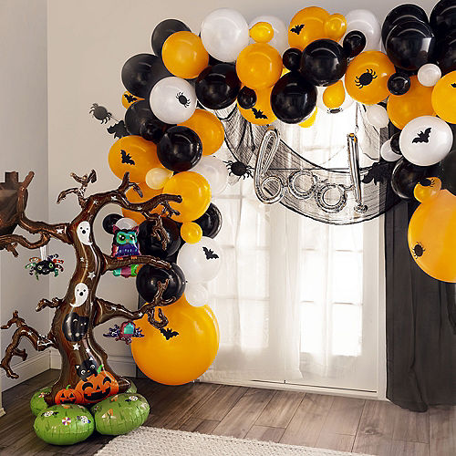 DIY Black & Orange Boo Halloween Balloon Backdrop Kit, 3pc Image #2