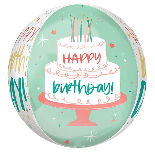 Premium Happy Cake Day Birthday Foil & Plastic Balloon Bouquet, 7pc Image #3