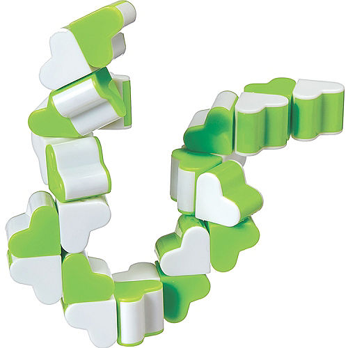 Heart Snake Twist Plastic Fidget Puzzle, 9in - Green or Pink Image #3