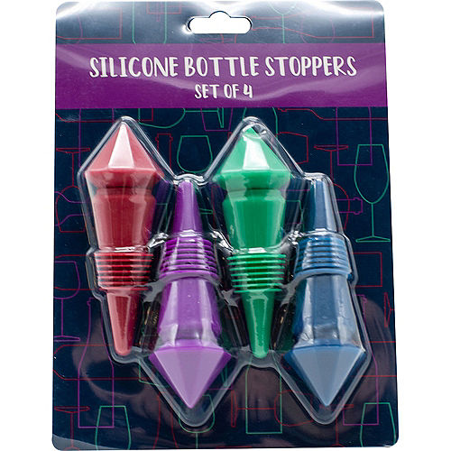 Diamond Top Silicone Wine Stoppers, 4ct Image #1