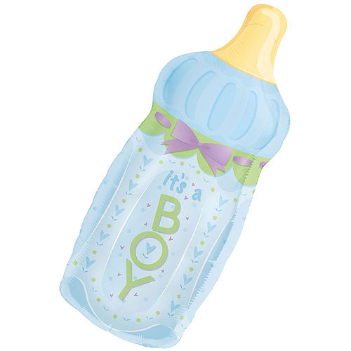 Nav Item for Blue Baby Bottle It's a Boy Foil Balloon Bouquet, 13pc Image #2