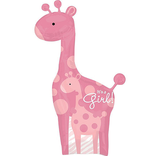 Nav Item for Pink Safari Giraffe It's a Girl Foil Balloon Bouquet, 13pc Image #4