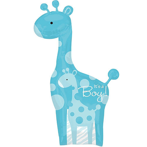 Blue Safari Giraffe It's a Boy Foil Balloon Bouquet, 13pc Image #5