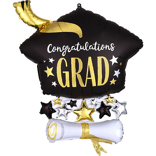 Grad Cap & Diploma Cluster Balloon, 25in Image #1