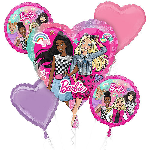Nav Item for Barbie Dream Together Foil Balloon Bouquet, 5pc Image #1