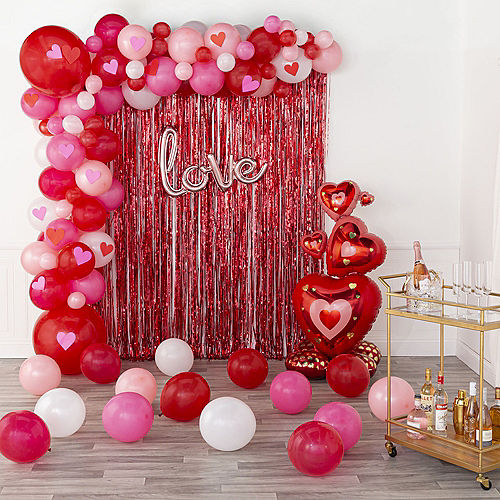 DIY Pink & Red Love Balloon Backdrop Kit, 5pc Image #1