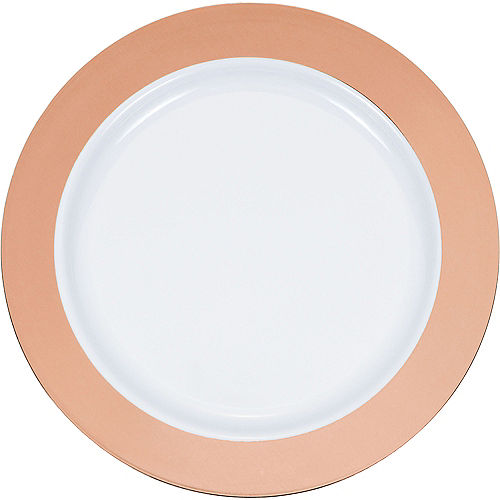 Nav Item for Rose Gold Border Premium Plastic Dinner Plates, 10in, 10ct Image #1