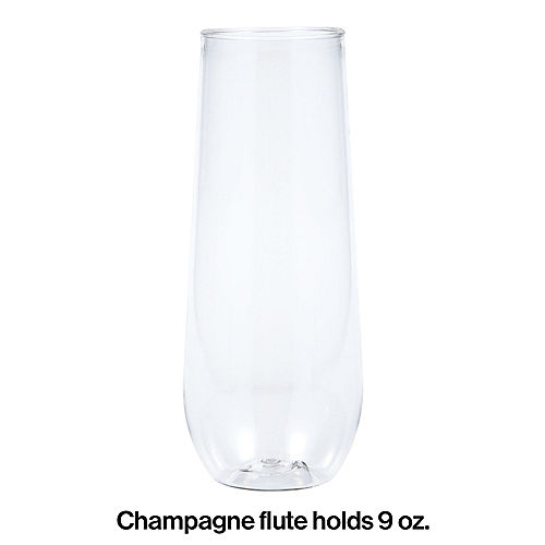 Nav Item for Clear Plastic Stemless Champagne Flutes, 9oz, 4ct Image #2