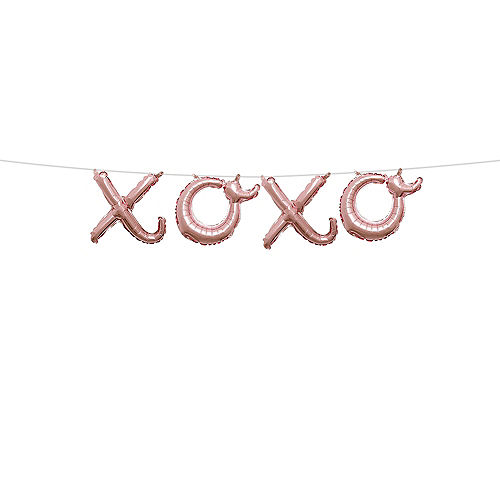 Rose Gold XOXO Cursive Balloon Phrase, 13in Image #1