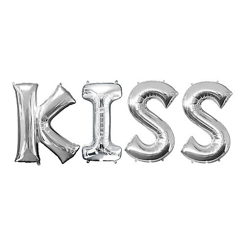 Nav Item for Silver Kiss Balloon Phrase, 34in Letters Image #1