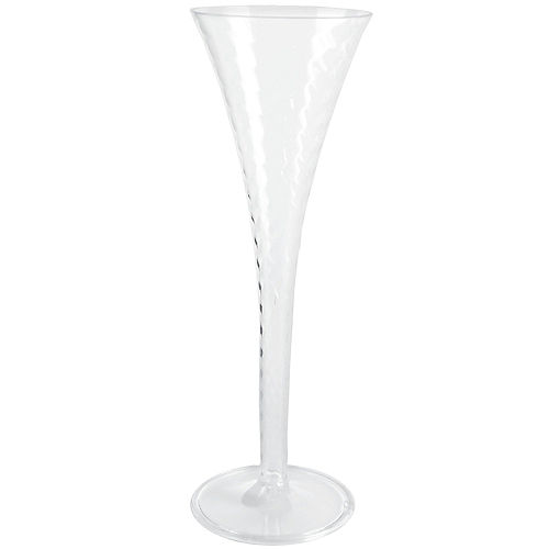 CLEAR Premium Plastic Textured Trumpet Champagne Flutes, 5oz, 8ct Image #1