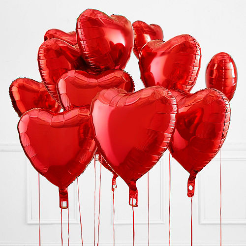 Love Hearts Valentine Balloon Bouquet, 5pc Image #3
