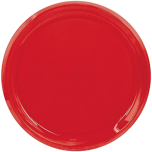 Red Plastic Round Platter Image #1