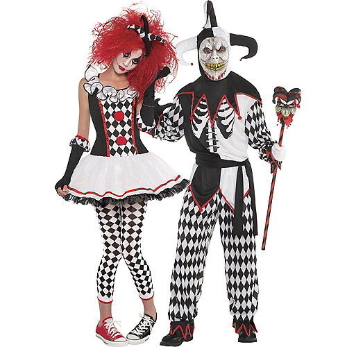 Nav Item for Adult Harlequin Honey & Sinister Jester Couples Costumes Image #1