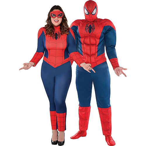 Nav Item for Adult Spider-Girl & Spider-Man Couples Costumes Plus Size Image #1