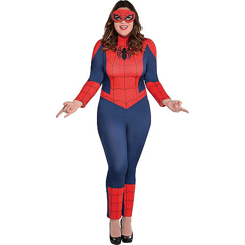 Adult Spider-Girl & Spider-Man Couples Costumes Plus Size Image #2