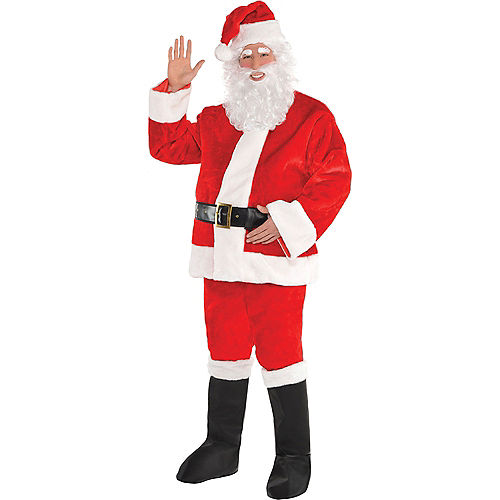 Adult Plush Red Santa Suit Image #1