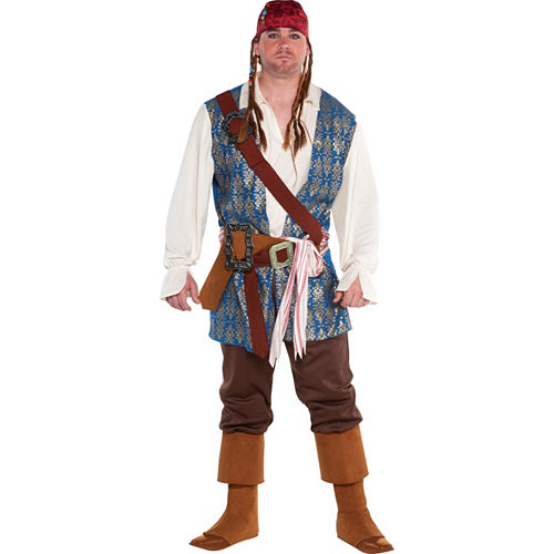 Nav Item for Adult Jack Sparrow Pirate Costume Plus Size Image #1