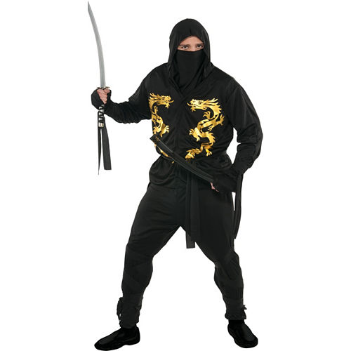 Nav Item for Adult Black Dragon Ninja Costume Plus Size Image #1