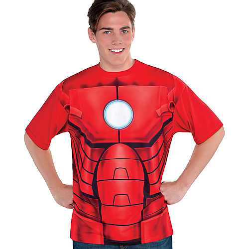 Cool Heros Themed Party Favor Ironman Compression Athletic Shirt White
