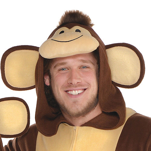 Nav Item for Adult Zipster Monkey One Piece Costume Plus Size Image #2