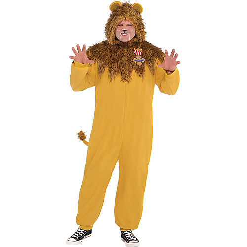 Adult Zipster Cowardly Lion One Piece Costume Plus Size - The Wizard of Oz Image #1