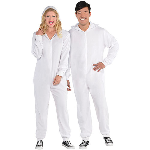 Adult Zipster White One Piece Costume Image #1