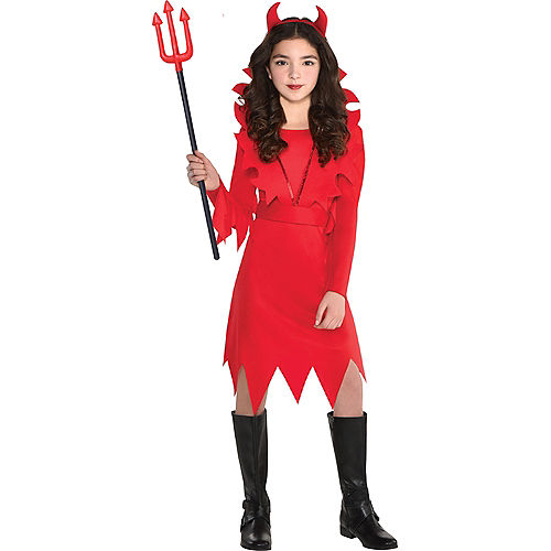 Nav Item for Girls Devious Devil Costume Image #1