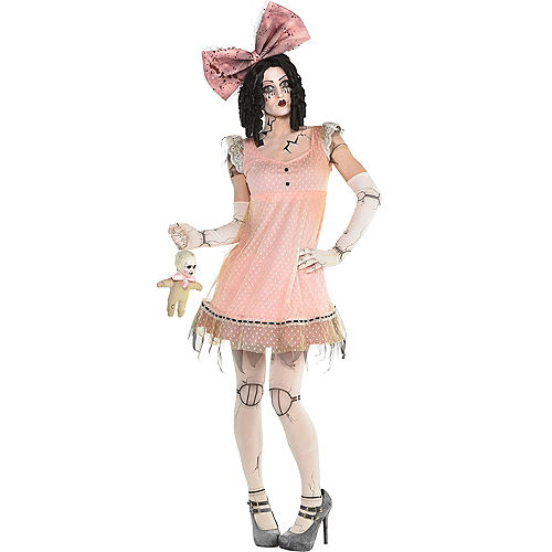 Womens Pink Creepy Doll Dress Image #1