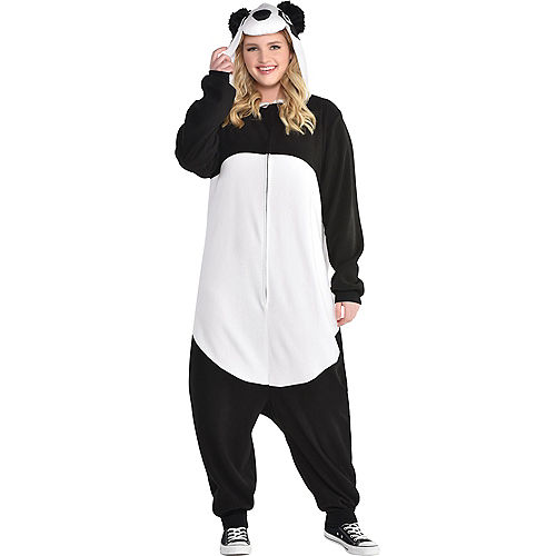 Nav Item for Adult Zipster Panda One Piece Costume Plus Size Image #1