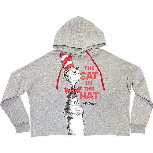 Adult Gray Cat in The Hat Hoodie - Dr. Seuss Image #1