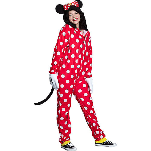 Adult Zipster Red Polka Dot Minnie Mouse One Piece Costume - Disney Image #2