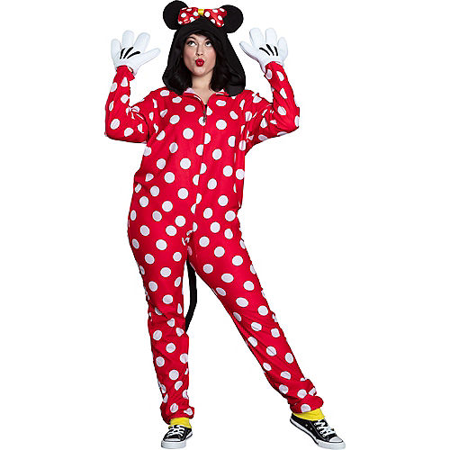 Adult Zipster Red Polka Dot Minnie Mouse One Piece Costume - Disney Image #3