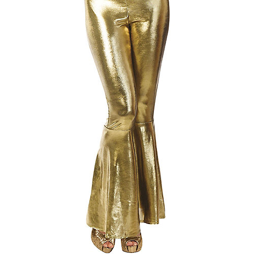 Nav Item for Metallic Gold 70s Bell Bottom Pants for Adults Image #1