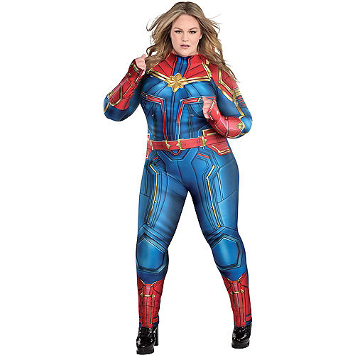 Adult Captain Marvel Plus Size Costume - Avengers Infinity Saga Image #1