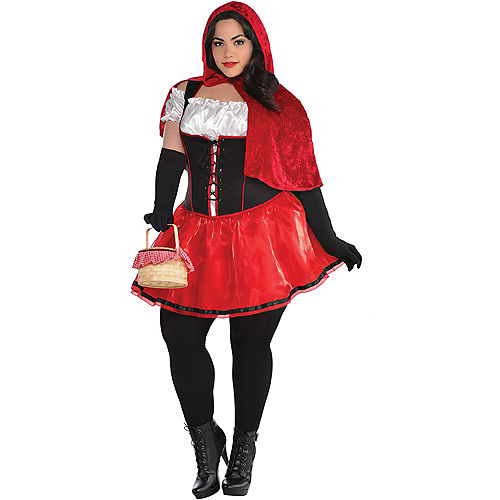 3 Pieces Colorful House Red Little Riding Hood Costume for Women