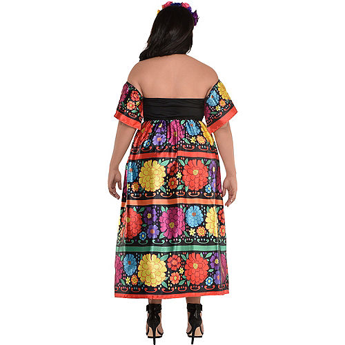 Nav Item for Sugar Skull Beauty Plus Size Costume for Adults - Day of the Dead Image #2
