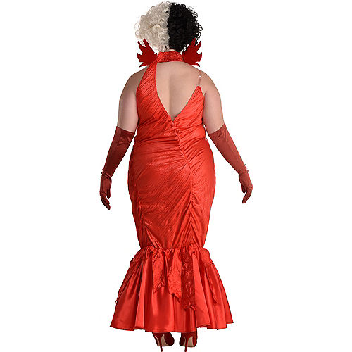 Nav Item for Adult Cruella Red Ball Dress Plus Size Costume - Disney Cruella Image #2