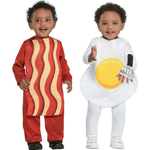 Nav Item for Breakfast Babies Bacon & Egg Twin Costumes Image #1
