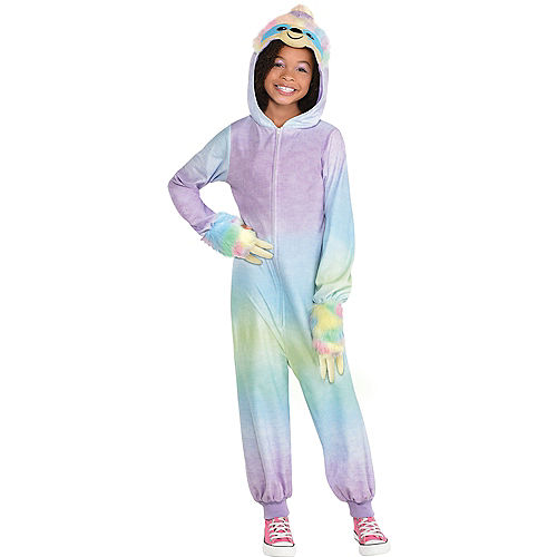Kids' Pastel Sloth One Piece Zipster Costume Image #1