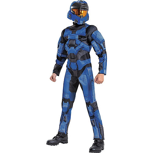 Kids' Classic Spartan-II Blue Team Muscle Costume - Halo Image #1