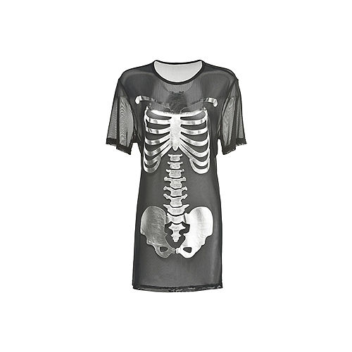 Nav Item for Metallic Skeleton Mesh T-shirt Dress for Adults Image #2